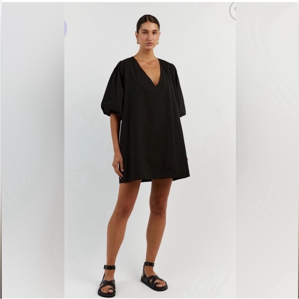 DISSH SKYLAR BLACK COTTON MIDI MINI DRESS SIZE 8